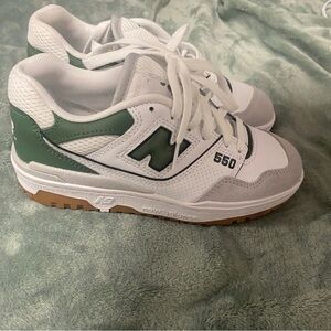 New Balance Kids' 550 White and Green Sneakers